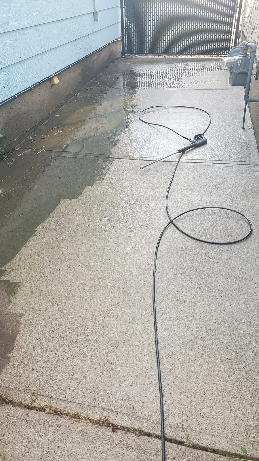 Concrete after pressure washing
