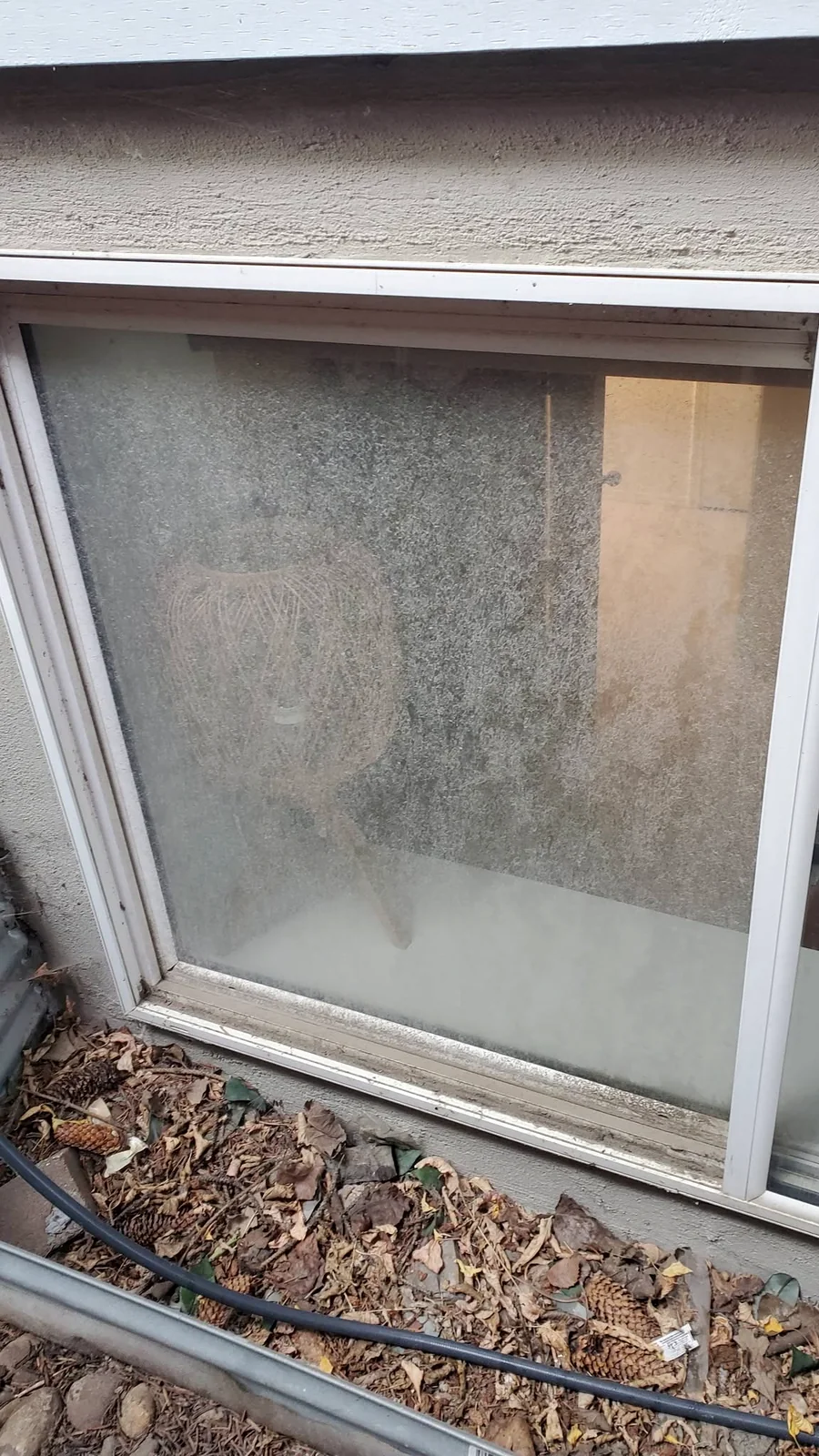 Dirty window before cleaning