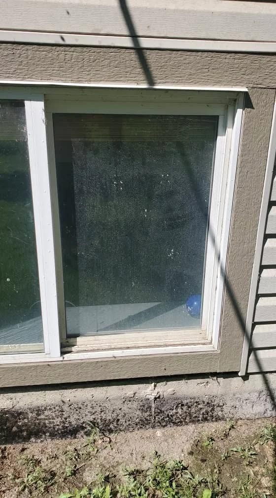 Dirty window before cleaning